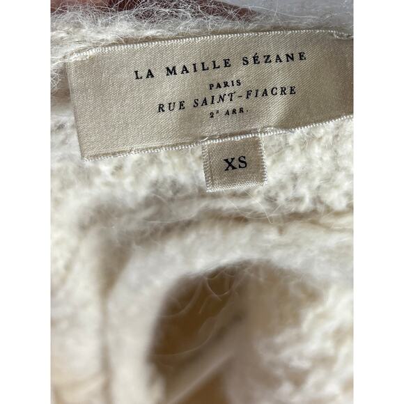 B45 Sezane Brune Jumper Sweater XS Wool Alpaca Cable XS Parisian Chic Romantic - Picture 11 of 11